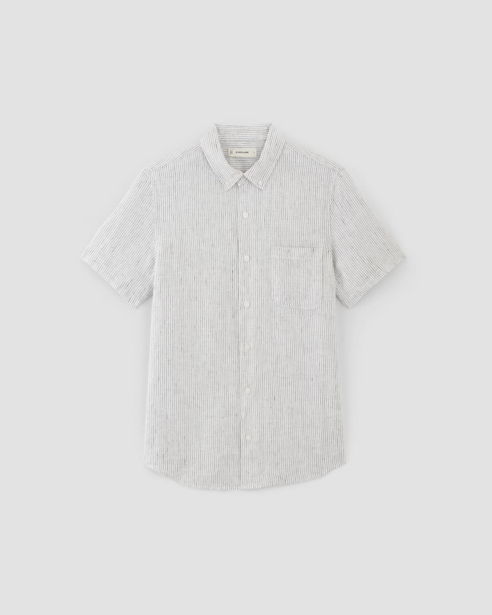 The Classic Short-Sleeve Shirt in Linen | White / Black