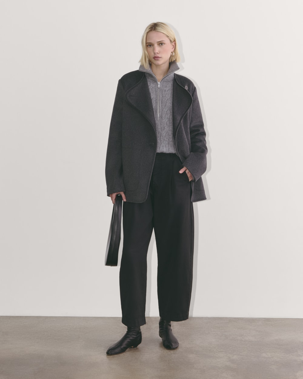 The October Coat | Dark Charcoal Melange