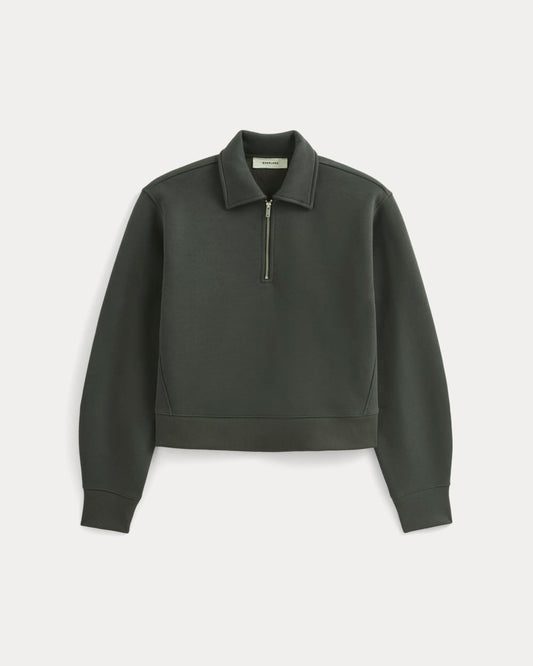 Luxe Fleece Zip Polo | Washed Black