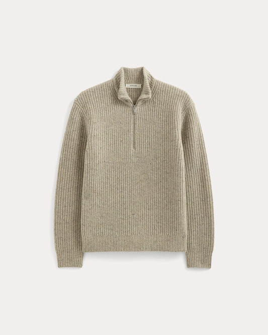 The Felted Merino Half-Zip Sweater | Heather Gravel Donegal
