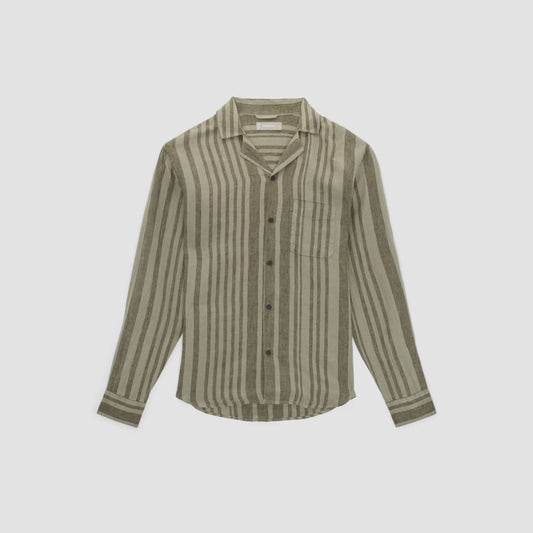 The Relaxed Linen Long-Sleeve Shirt | Seagrass / Kalamata