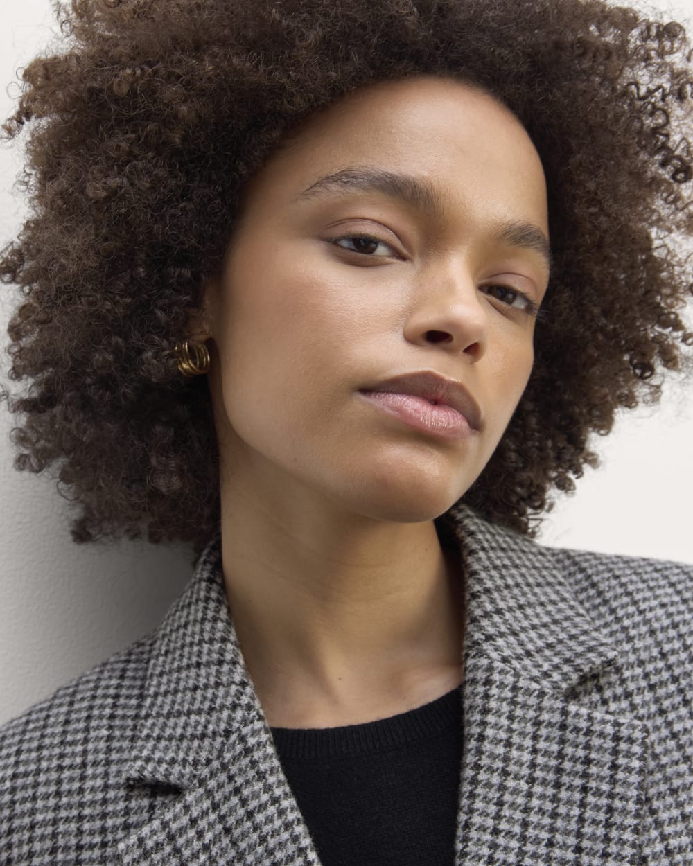 The Oversized Blazer in Wool | Gray Houndstooth