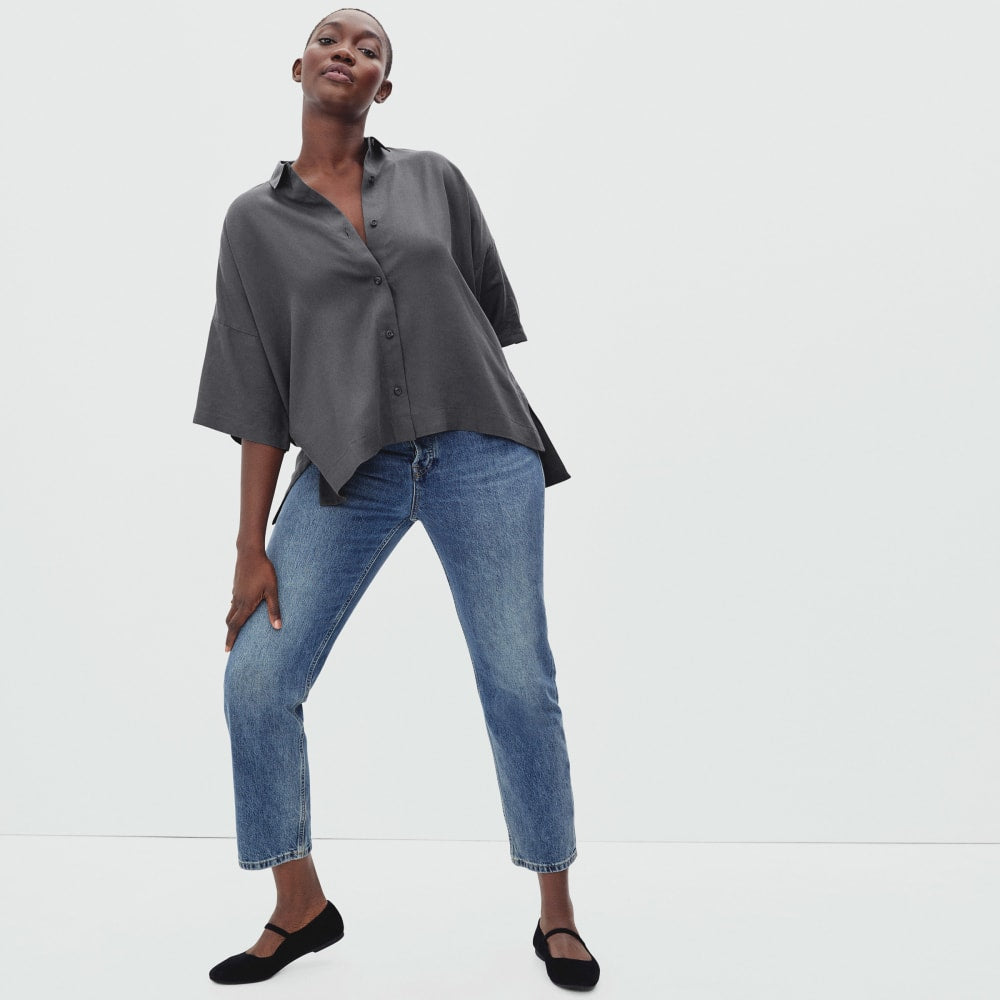 The Drapey Square Shirt | Slate Grey