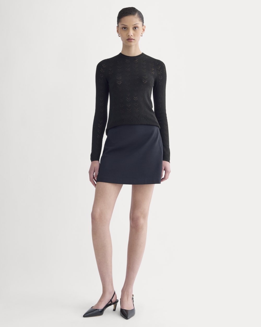 The Pointelle Crew in Ultrasoft Merino | Black