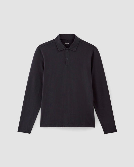 The Premium Weight Long-Sleeve Polo | Deep Navy