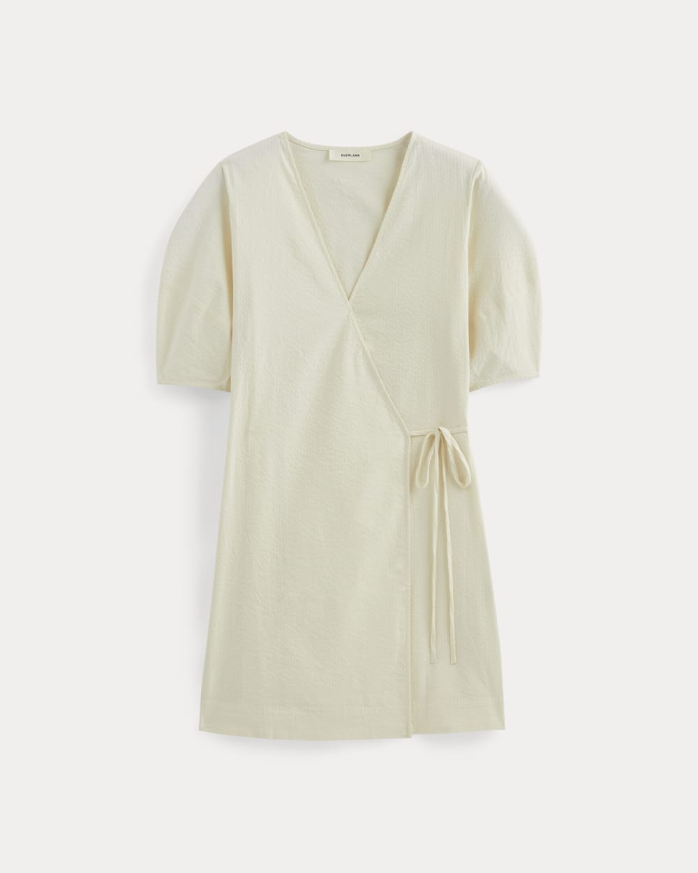 The Seersucker Mini Wrap Dress | Bone