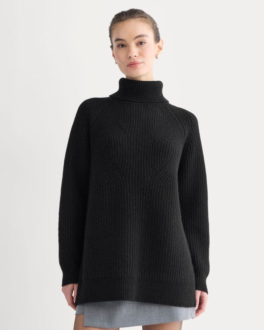 Cocoon Turtleneck in Wool Cashmere | Black