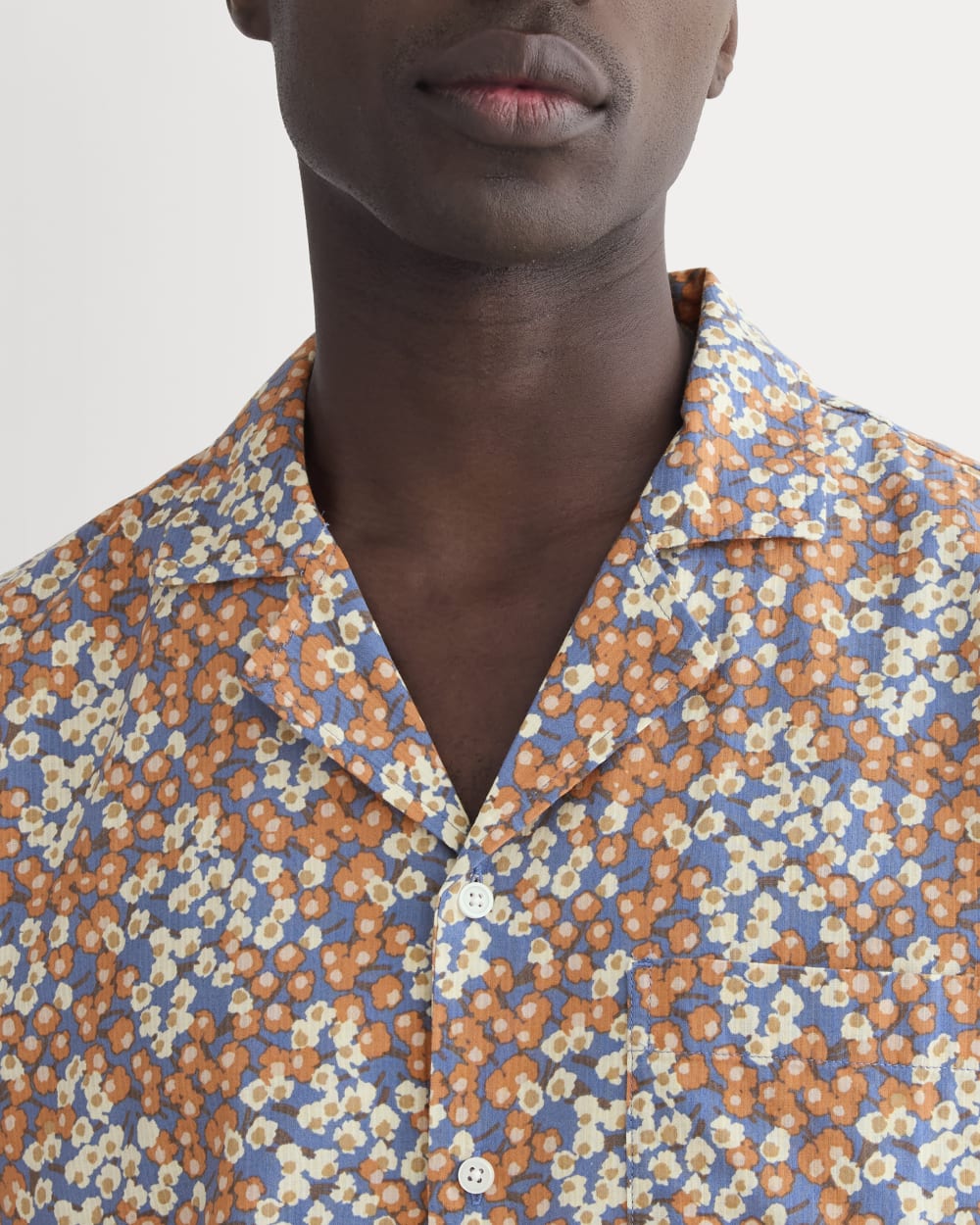 The Textured Resort Shirt | Soft Cobalt Floral