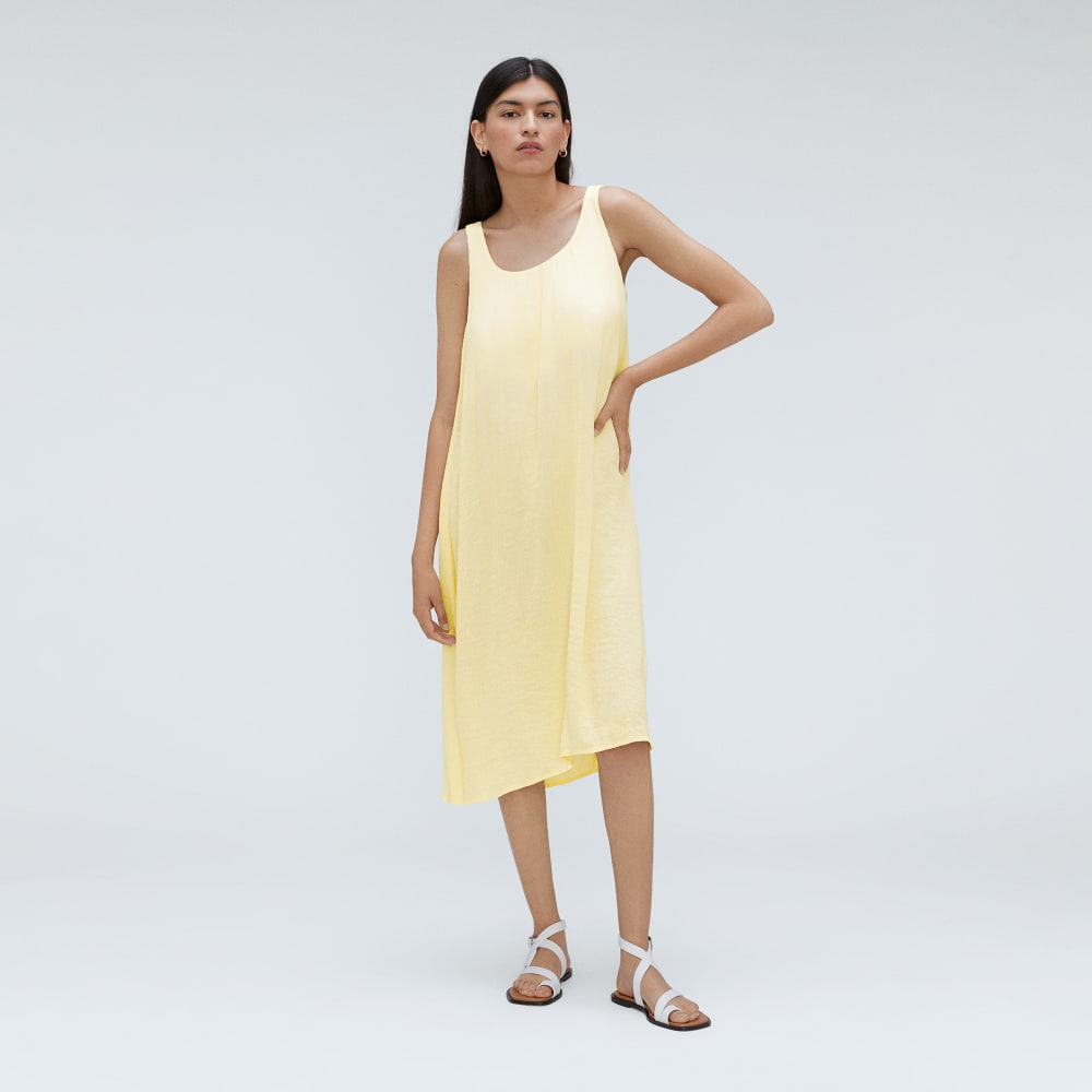 The Naia™ Ripple Tank Dress | Pastel Yellow
