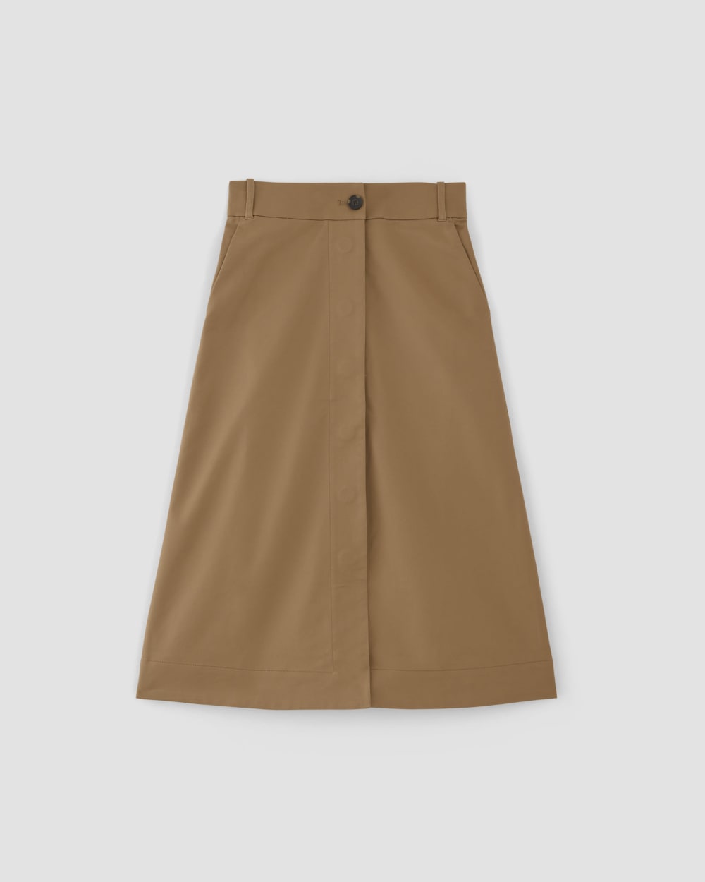 The Structured Cotton A-Line Skirt | Toasted Coconut