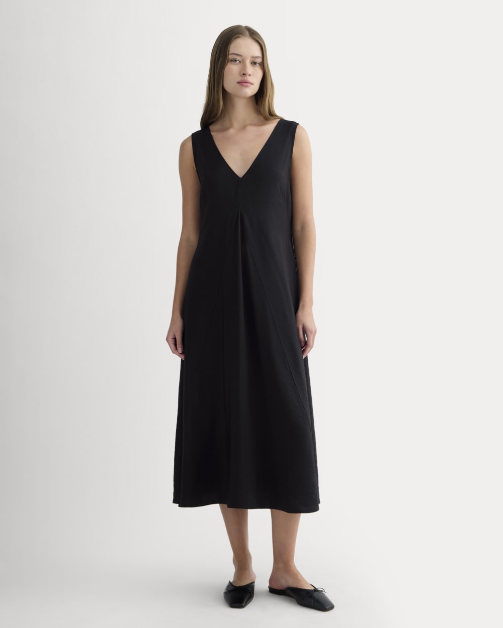 The V-Neck Dress in SoftLuxe | Black
