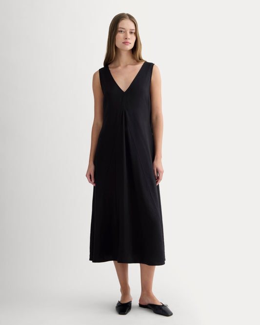 The V-Neck Dress in SoftLuxe | Black