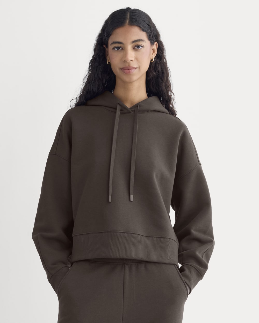 Cropped Luxe Fleece Hoodie | Dark Chocolate