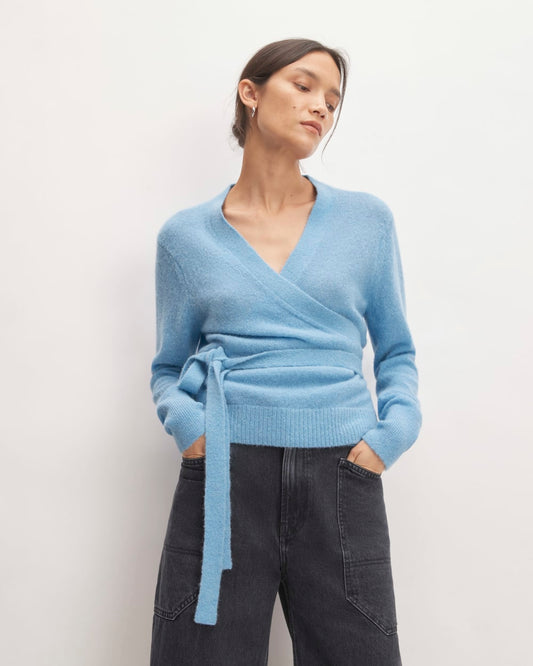 The Alpaca Wrap Sweater | Heritage Blue
