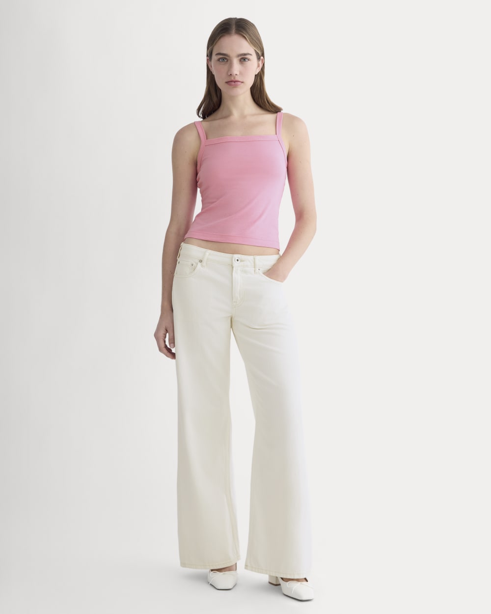 The Essential Square-Neck Tank | Deep Pink