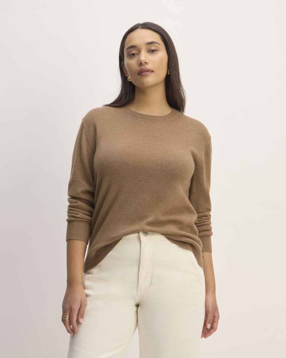 The Classic Crew in Cashmere | Heathered Brown