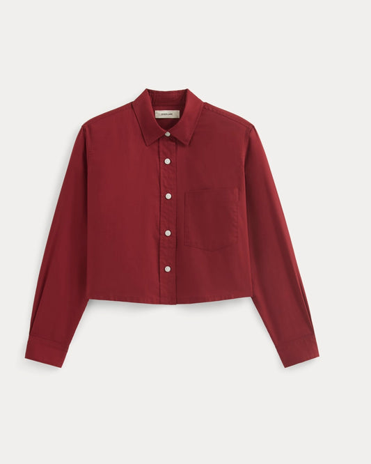 The Way-Short Shirt in Silky Cotton | Merlot