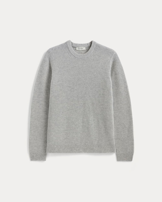 The Fisherman Crew in Wool Cashmere | Light Heather Grey
