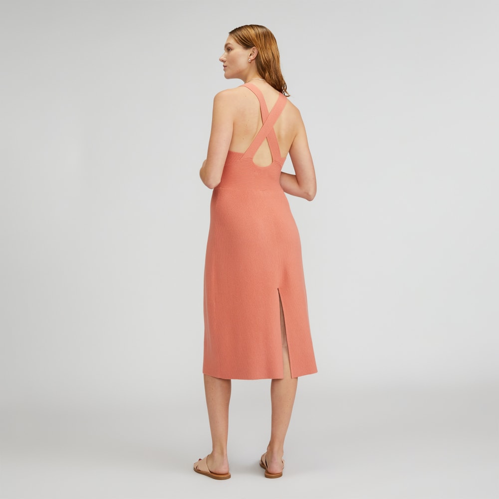 The Ribbed Cotton Cross-Back Dress | Tawny Pink