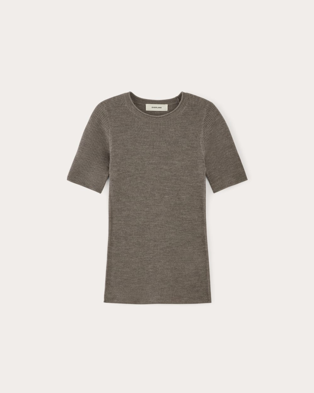 The Sweater Tee in Ultrasoft Merino | Heather Cocoa