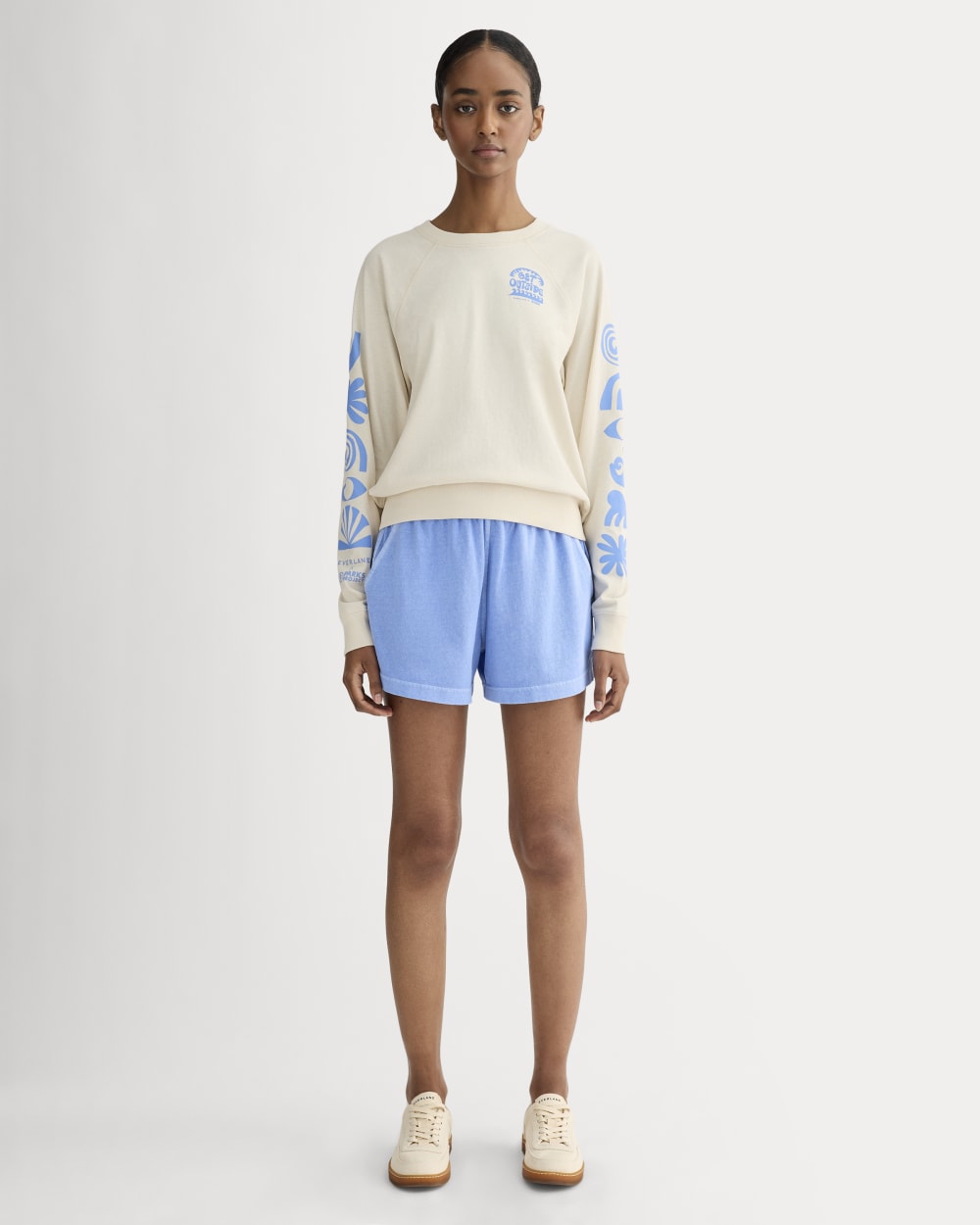 The Everlane x Parks Project Off-Duty Long-Sleeve Tee | Natural / Granada Sky Blue