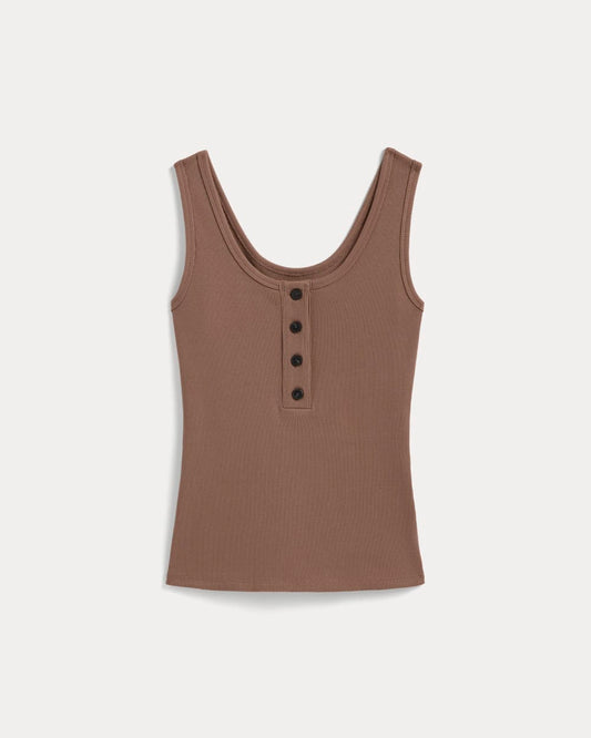 The Selfie Henley Tank | Mocha