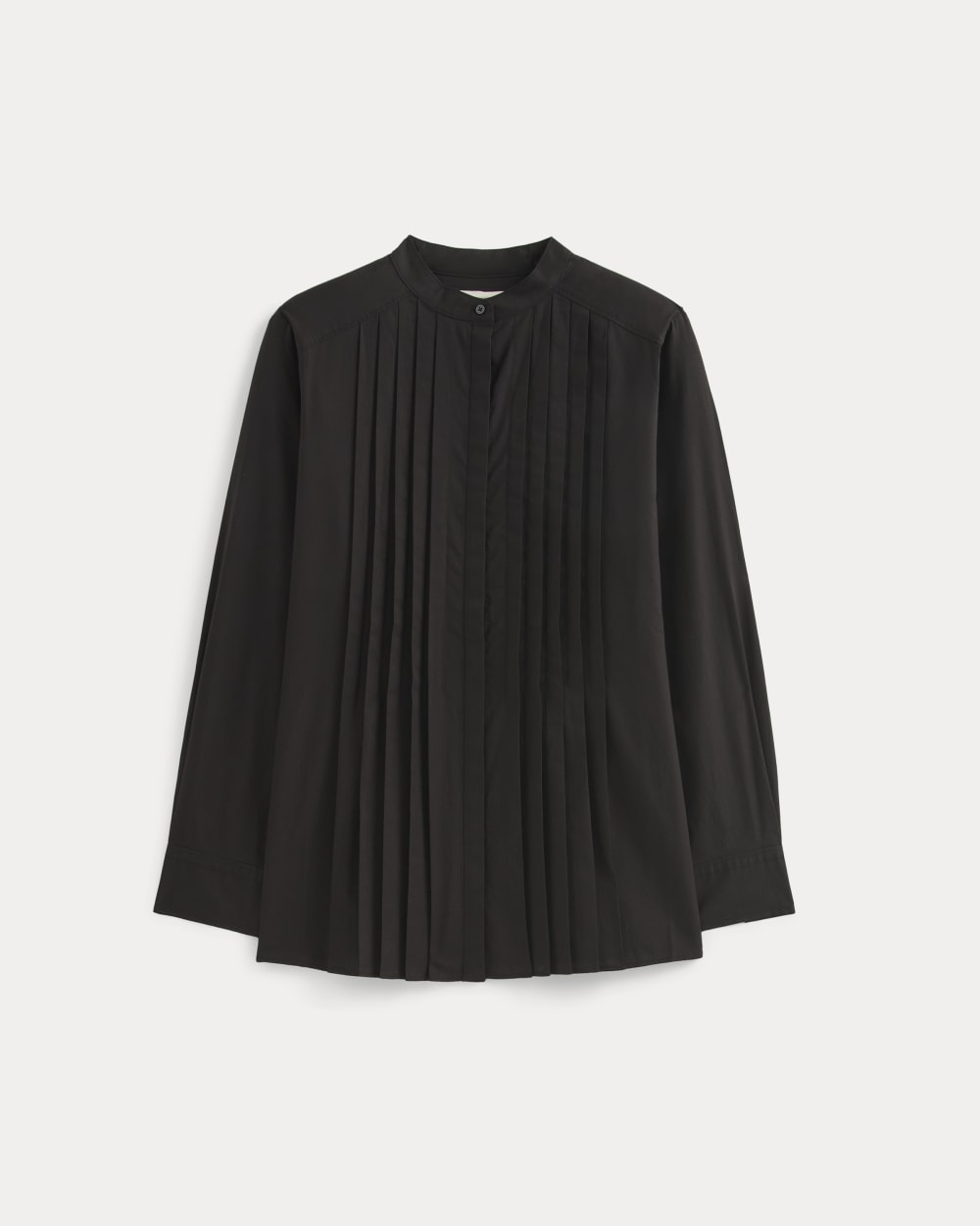 The Pleated Shirt in Silky Cotton | Black