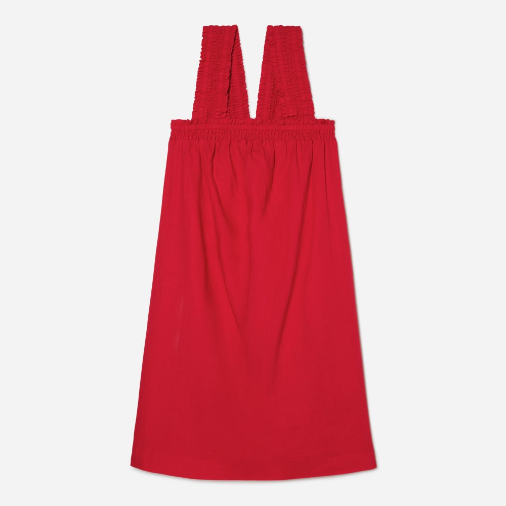 The Smocked Linen Dress | Goji Berry