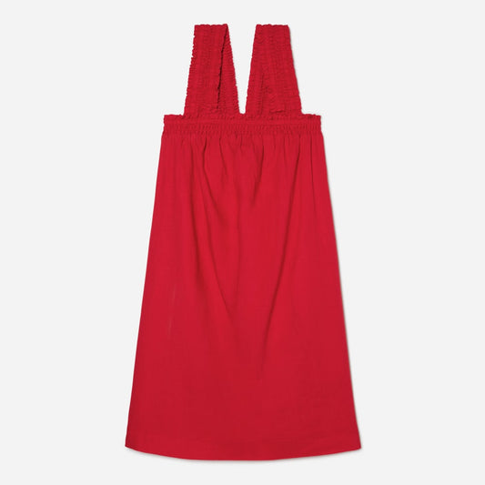 The Smocked Linen Dress | Goji Berry