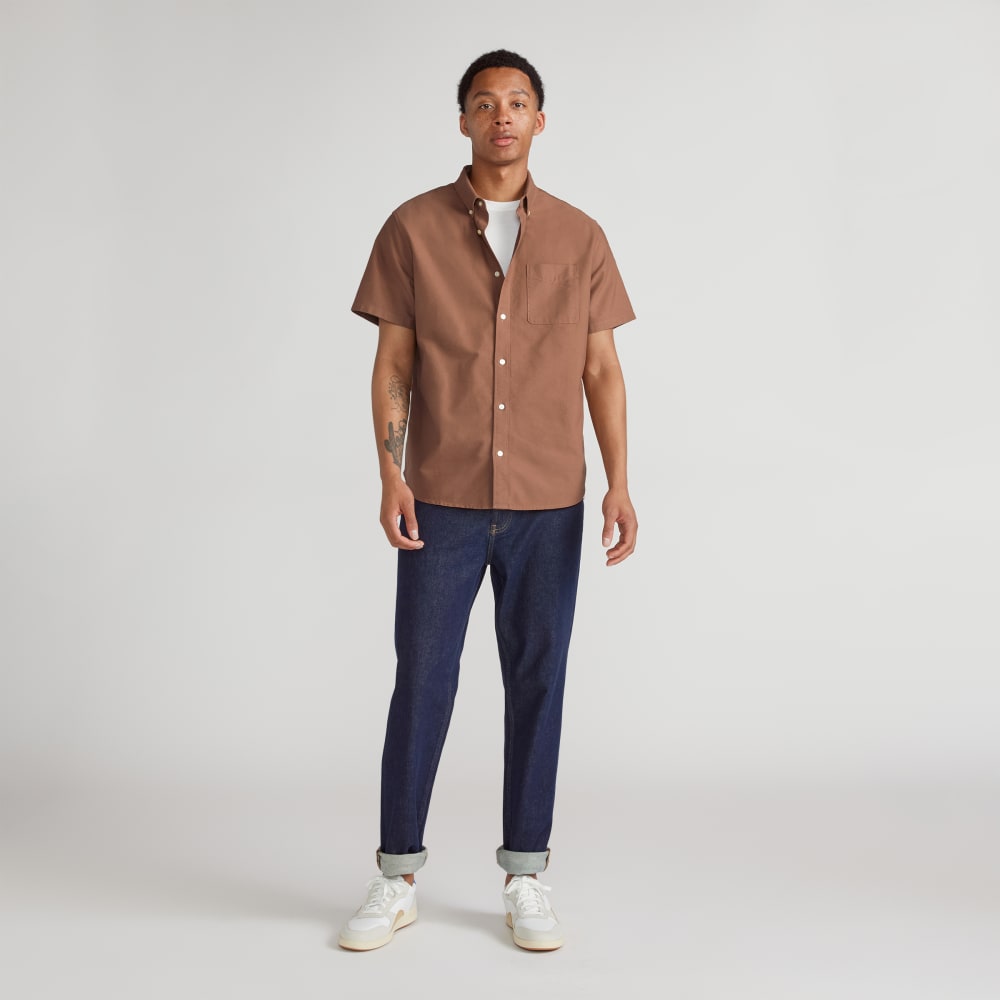 The Organic Short Sleeve Oxford Shirt | Carob Brown
