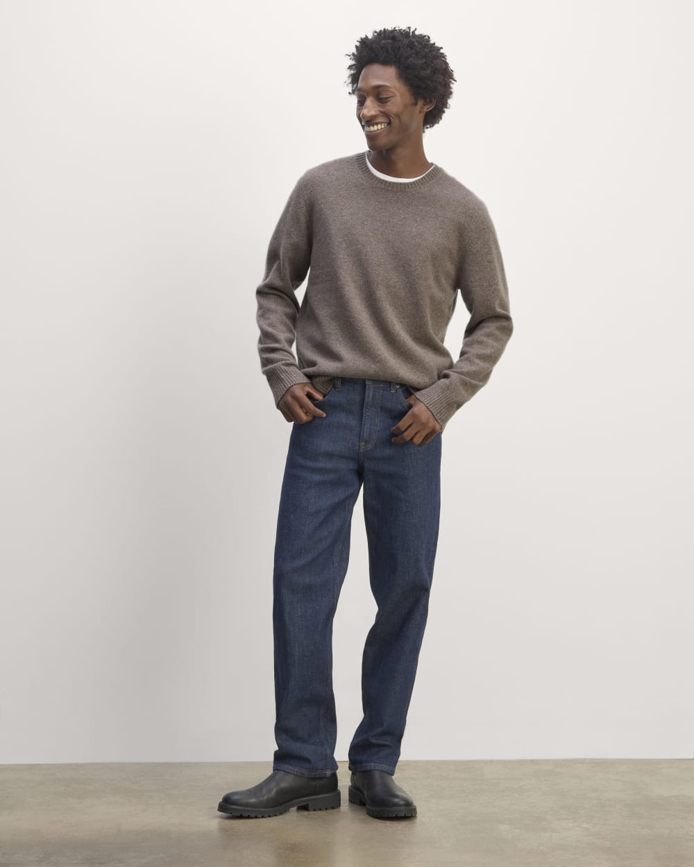 The Premium Merino Crew Neck Sweater | Taupe Melange