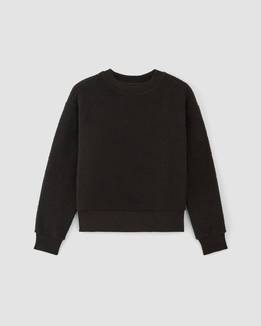 The ReNew Fleece Oversized Crew | Black