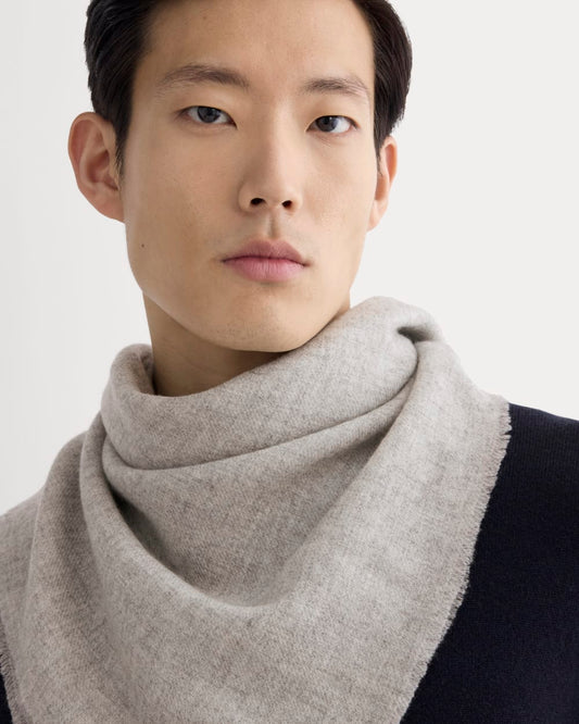 The Feather Cashmere Bandana | Heathered Grey