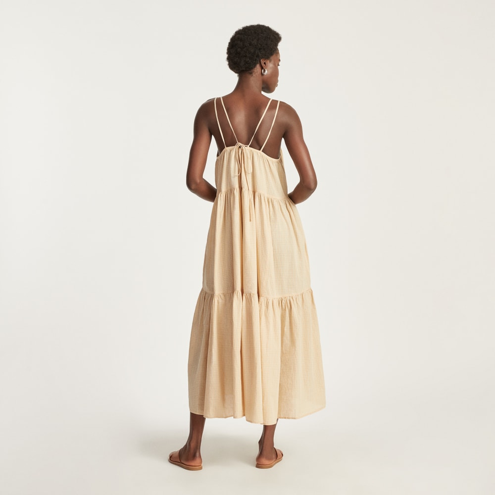 The Billow Tiered Maxi Dress | Orange Plaid