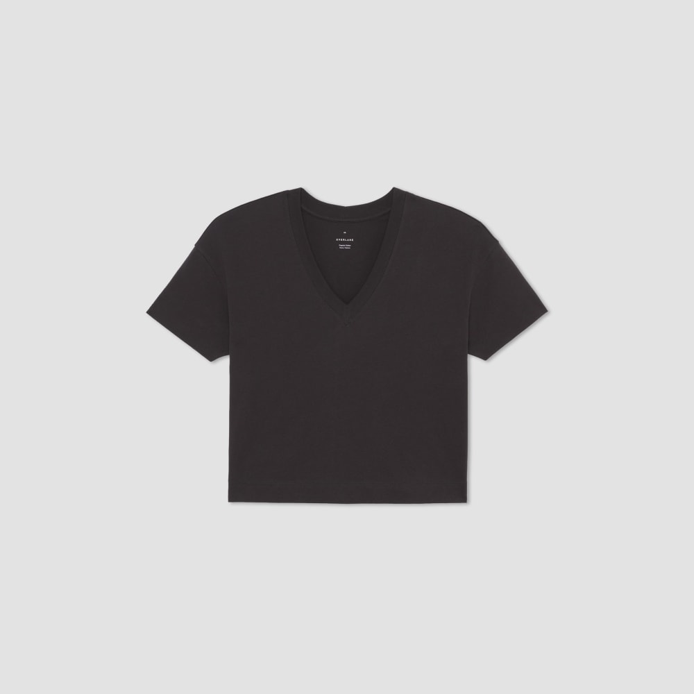 The Organic Cotton Slouchy V-Neck | Vintage Black