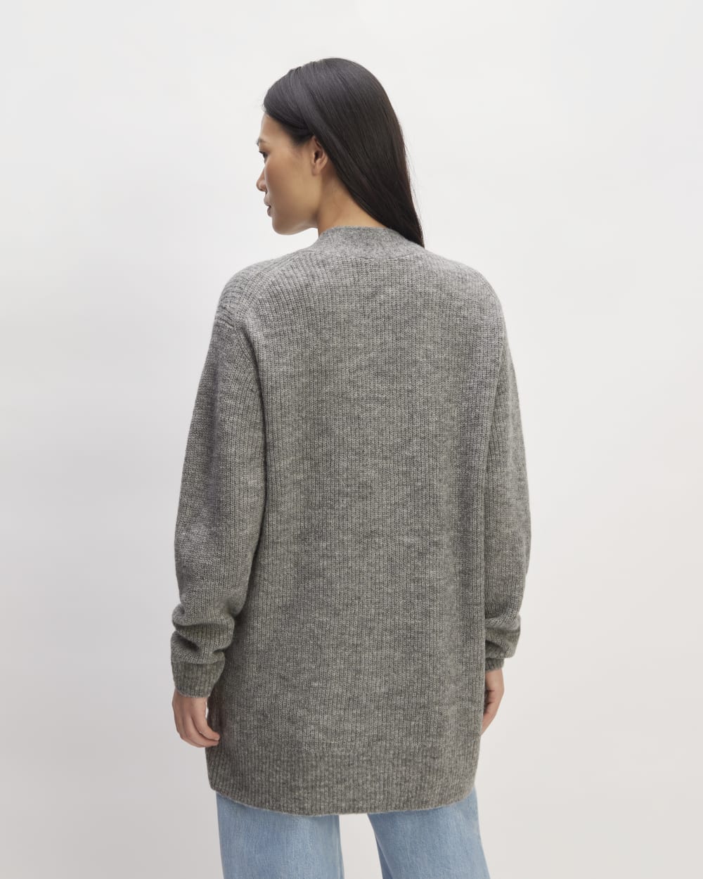 The Oversized Alpaca Pocket Cardigan | Heathered Stone