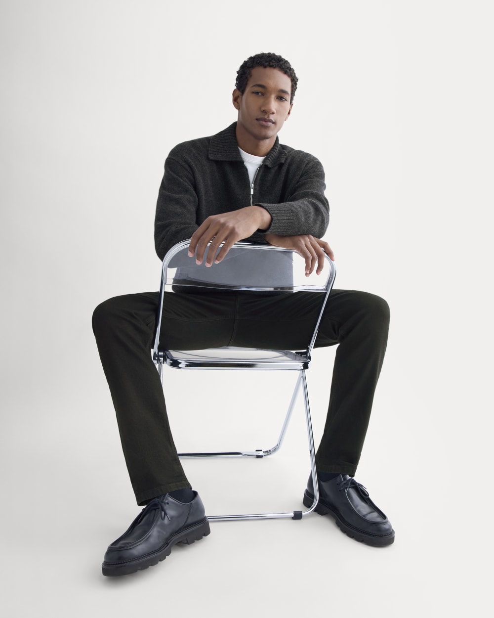 Luxe Merino Quarter-Zip Pullover | Heathered Black