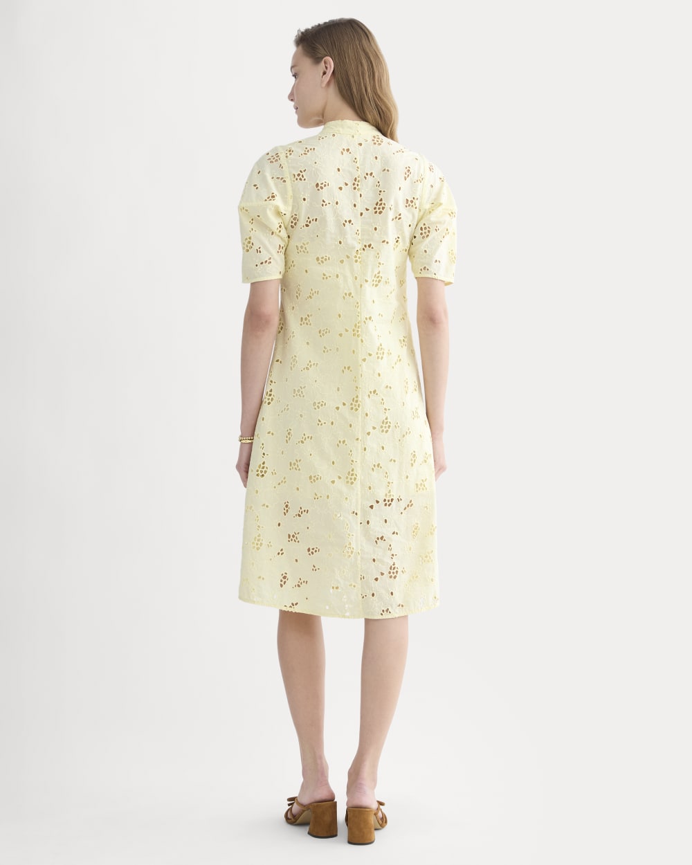 The Eyelet Midi Dress | Light Yellow