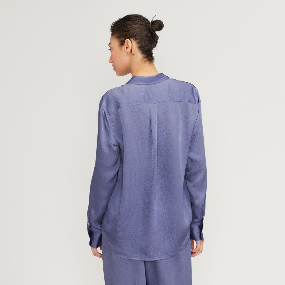 The Satin Relaxed Shirt | Cornflower Blue