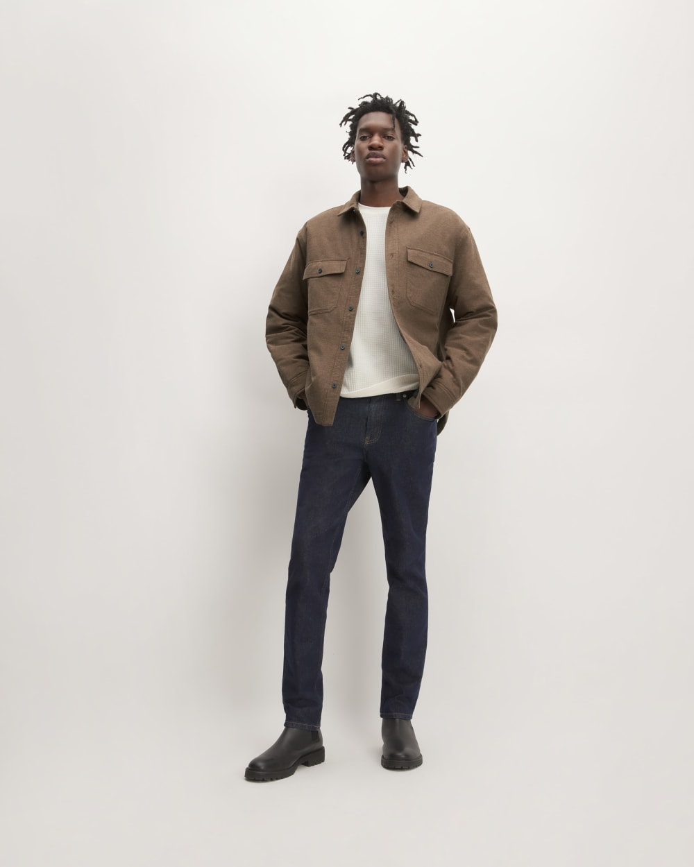 The Flannel Filled Shirt Jacket | Heathered Cocoa Brown