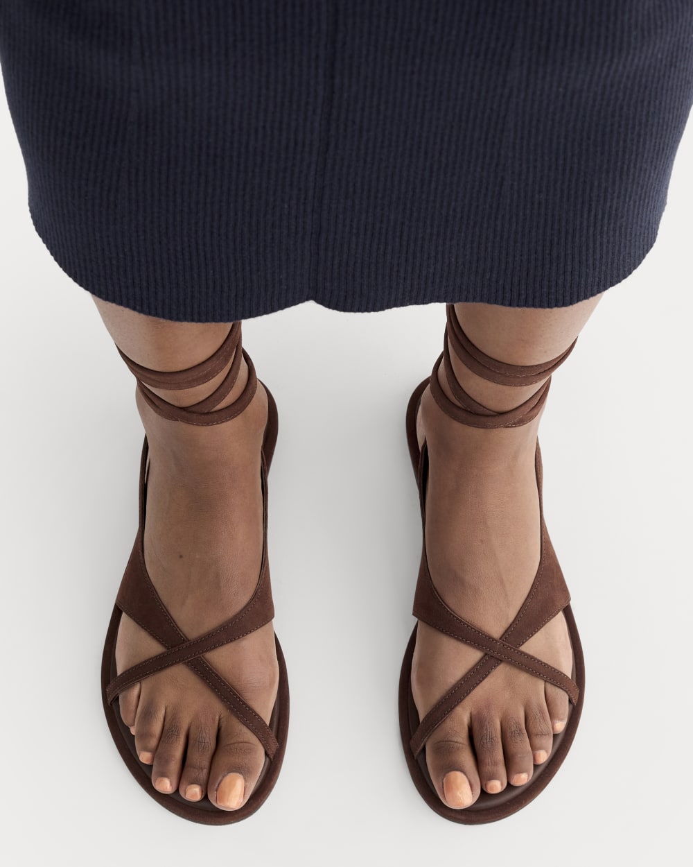 The Leather Crisscross Sandal | Burnt Umber