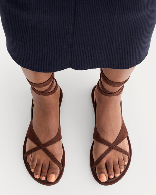 The Leather Crisscross Sandal | Burnt Umber