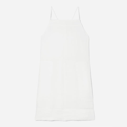 The Linen Apron Dress | White