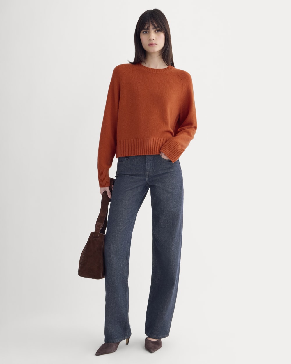 The Boxy Crew in Cashmere | Rust