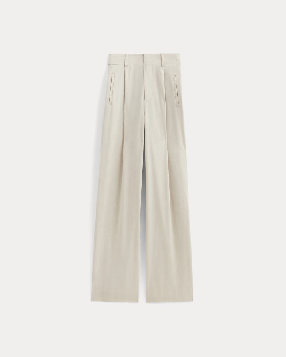 The Draper Pleated Pant in Buttersmooth | Heathered Oat | 32 Inseam