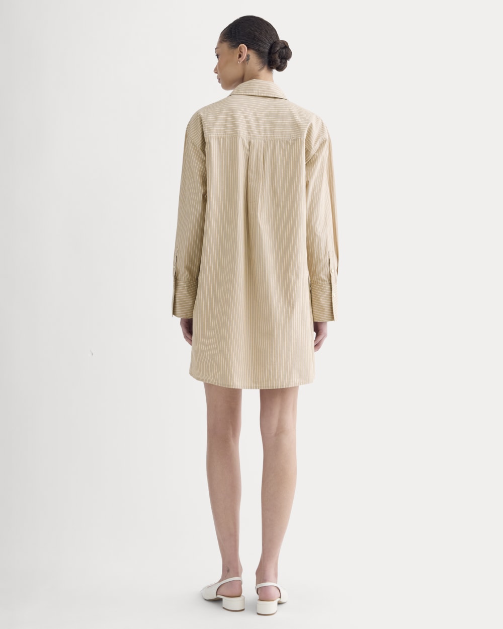 The Mini Shirtdress in Ultrasoft Cotton | Tiger's Eye / Optic White