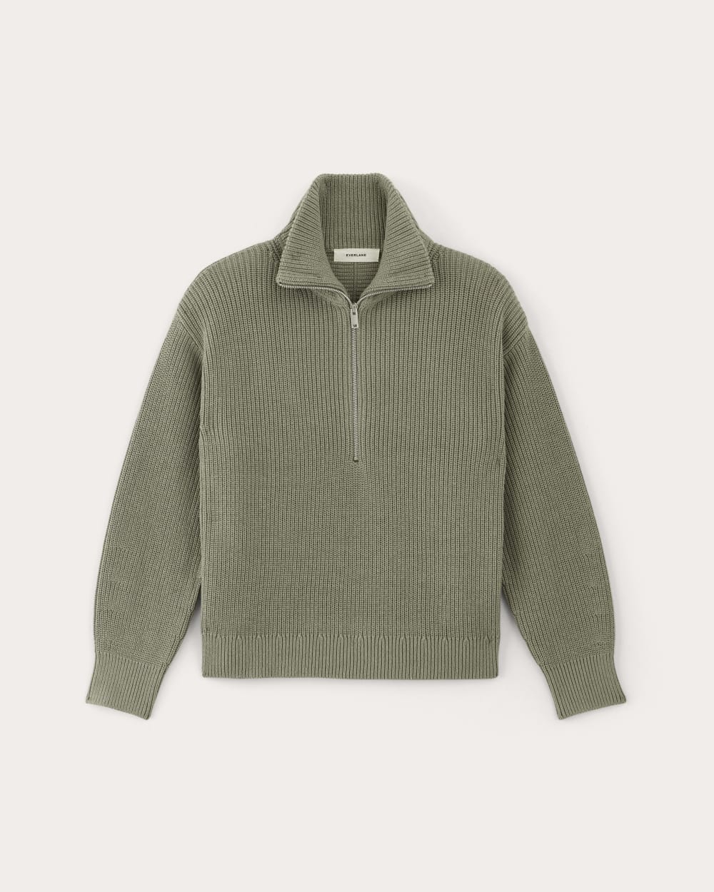 The Half-Zip in Everyday Cotton | Sage Green