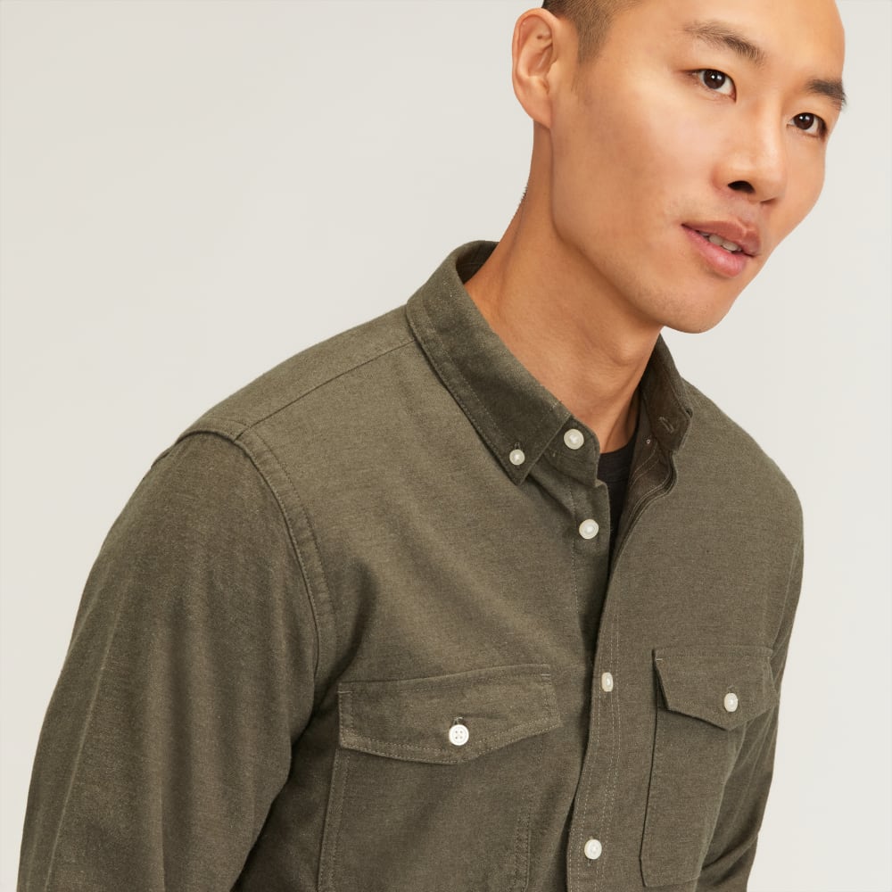 The Brushed Flannel Shirt | Heathered Thyme