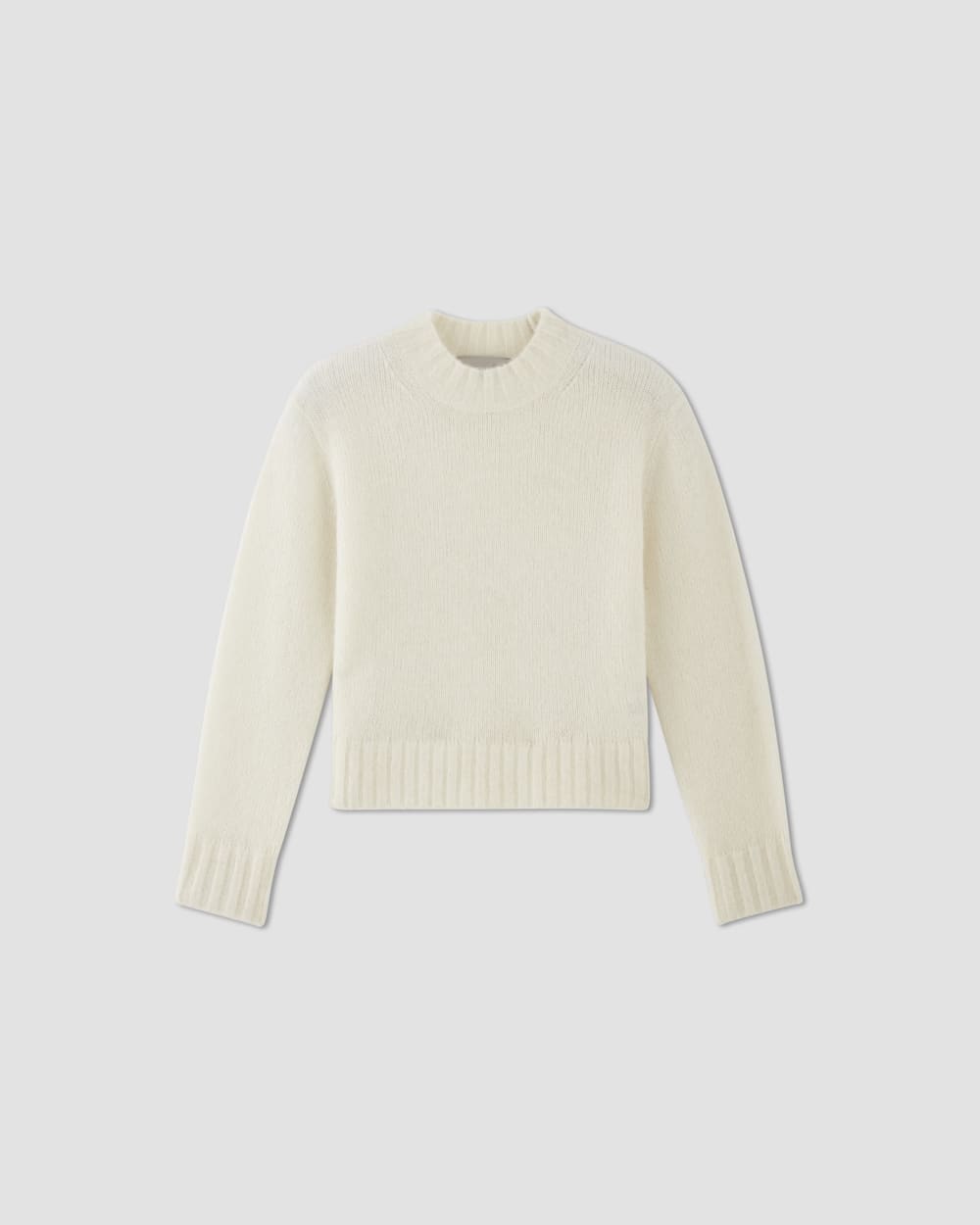 The Alpaca Cropped Crewneck Sweater | Snow