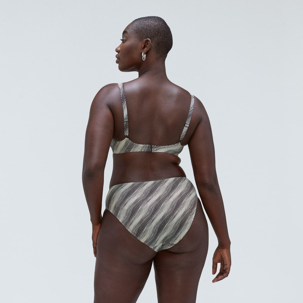 The High-Rise Cheeky Bikini Bottom |  Black / Canvas